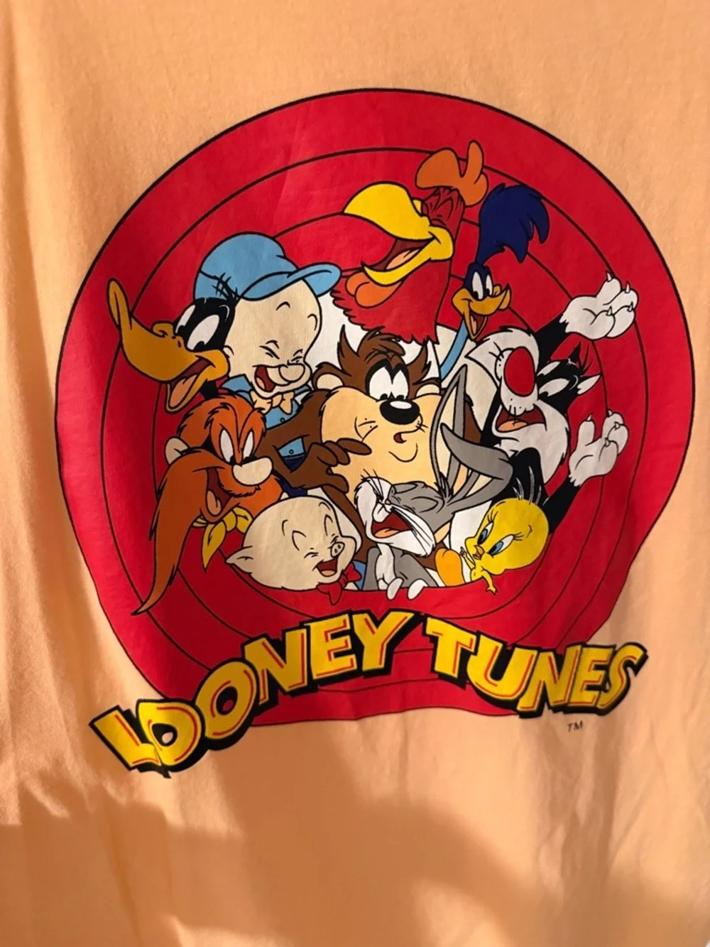 H&M Women’s Peach Looney Tunes Cartoon Tee Warner Bros. Soft 100% cotton  XL